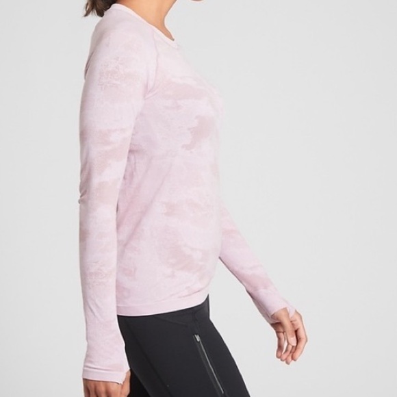 Athleta Momentum Camo Long Sleeve Top - Delicate Pink - Picture 4 of 10